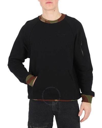 Moschino Love Camouflage-trim Cotton Sweatshirt - Black