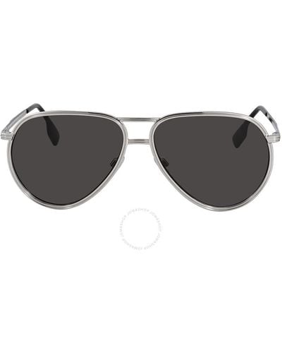 Burberry Scott Dark Gray Aviator Sunglasses  100587 59 - Multicolor