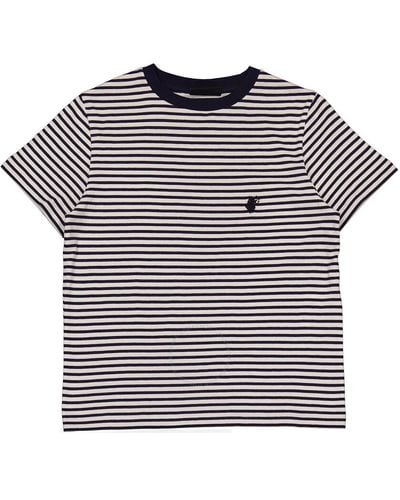 Save The Duck Kids Navy Yasu Stripe Print Cotton T-shirt - Blue