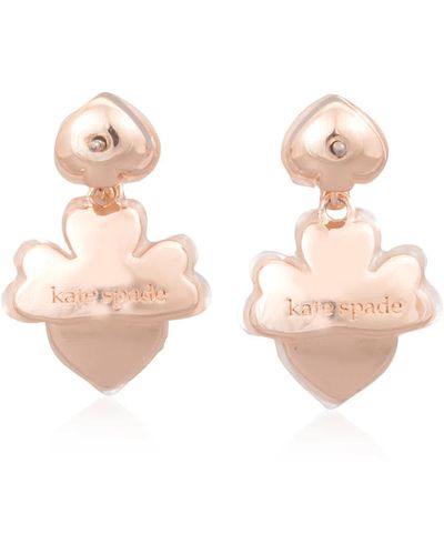 Kate Spade Cream/multicolor/re Gold Precious Pansy Drop Earrings - Pink
