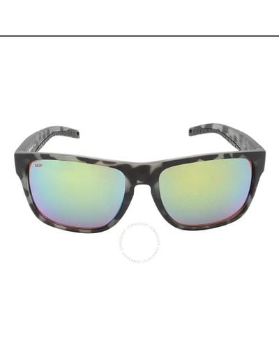 Costa Del Mar Spearo Xl Mirror Rectangular Sunglasses 6s9013 901313 59 - Green