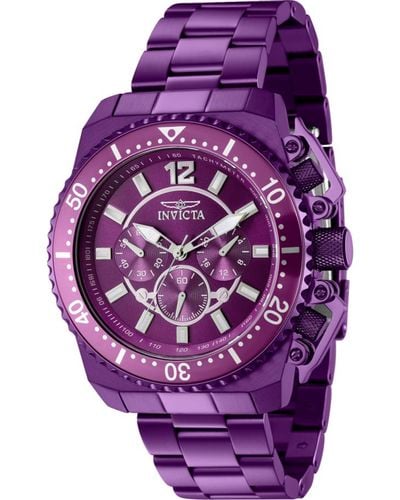 INVICTA WATCH Pro Diver Gmt Chronograph Quartz Purple Dial Watch