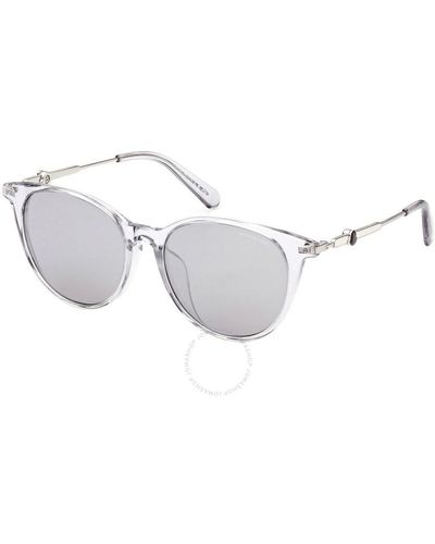 Moncler Smoke Mirror Oval Sunglasses Ml0226-f 20c 53 - Metallic