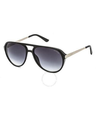 Guess Factory Smoke Gradient Pilot Sunglasses Gf5050 01b 59 - Metallic