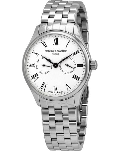 Frederique Constant Classics Quartz White Dial Watch -259wr5b6b - Grey