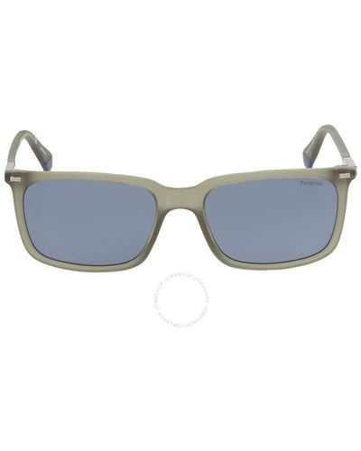 Polaroid Core Polarized Rectangular Sunglasses Pld 2117/s 0dld/c3 55 - Blue