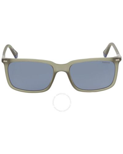 Polaroid Core Polarized Blue Rectangular Sunglasses Pld 2117/s 0dld/c3 55
