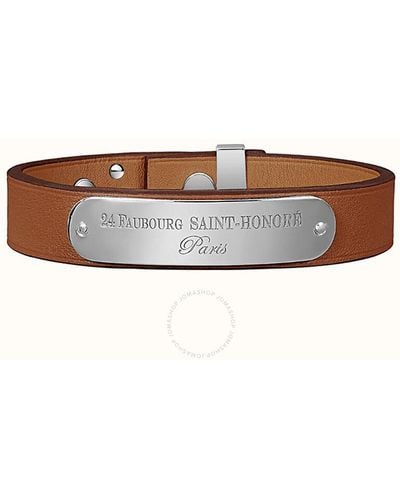 Hermès Mini Dog Plaque Bracelet - Brown