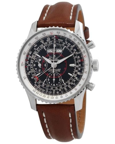 Breitling Montbrillant Datora Chronograph Automatic Black Dial Watch - Metallic