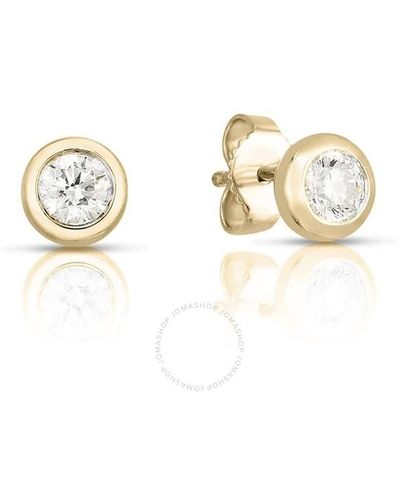 Roberto Coin Bezel Set Diamond Stud Earrings - Metallic