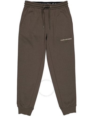 Calvin Klein Organic Cotton Logo Sweat Trousers - Grey
