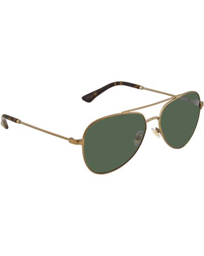 Brooks Brothers Solid Green Aviator Sunglasses  152871 58