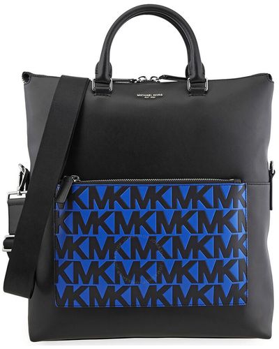 Michael Kors Greyson Leather Logo Tote Bag - Black