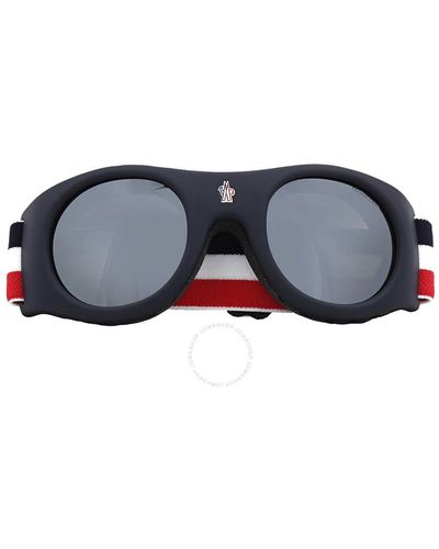 Moncler Mask Smoke Mirror goggles Sunglasses Ml0051 92c 55 - Blue