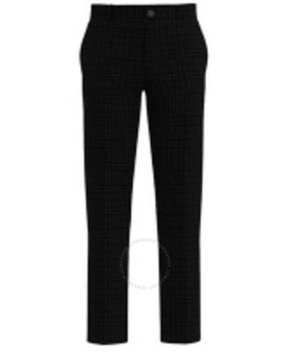 Burberry Dark Charcoal Ip Check Wool Tailored Pants - Black