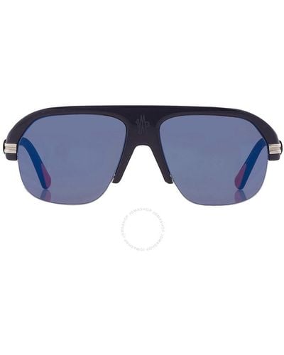 Moncler Lodge Blue Mirror Navigator Sunglasses Ml0267 91x 57