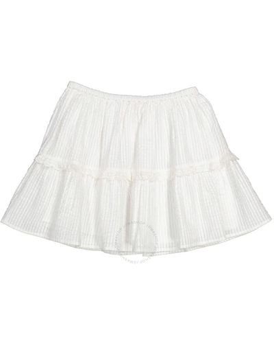 Bonpoint Tiered Jupe Cattleya Cotton Skirt - White
