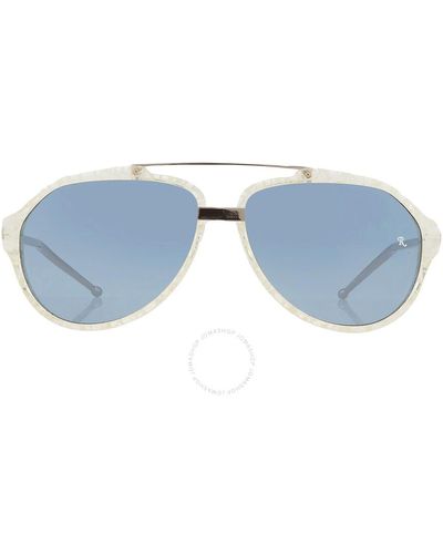 Raf Simons X Linda Farrow Grey Pilot Sunglasses Raf14c9sun - Blue