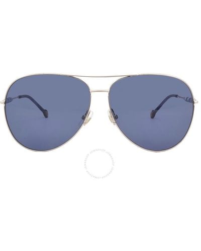 Carolina Herrera Blue Pilot Sunglasses Ch 0034/s 0ddb/ku 64