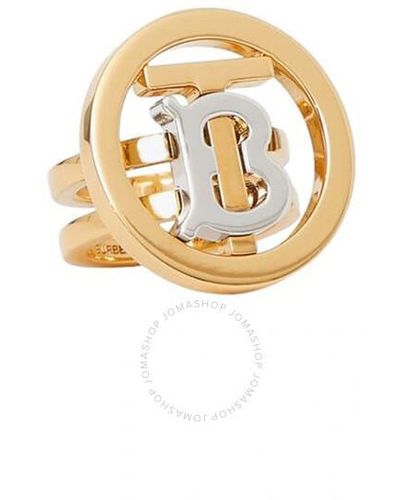 Burberry Tb Monogram Circle Ring - Metallic