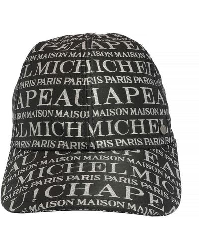 Maison Michel Tiger Monogram Logo Baseball Hat - Black