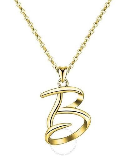 Rachel Glauber Stylish 14k Gold Plated Initial Necklace. - Metallic