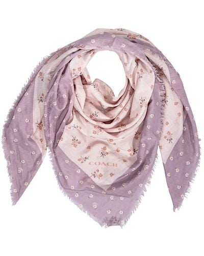 COACH Square Scarves Ice Atm Flr Osq - Pink