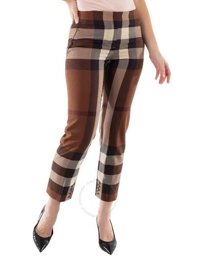 Burberry Dark Birch Check Aimie Pant - Brown
