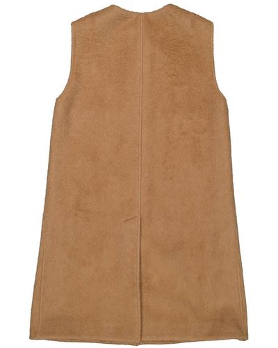 Burberry Sleeveless Mid-length Single-breasted Coat - Brown