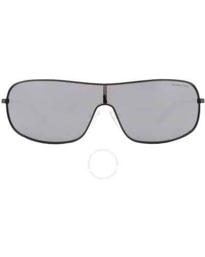 Michael Kors Aix Dark Grey Solid Mirrored Rectangular Sunglasses Mk1139 10056g 38