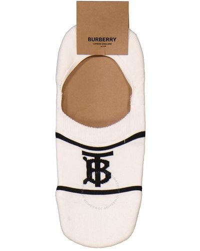 Burberry Logo-embroidered No-show Socks - White