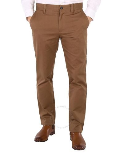 Burberry Dusty Caramel Cotton Cropped Straight-fit Tailo Pants - Brown