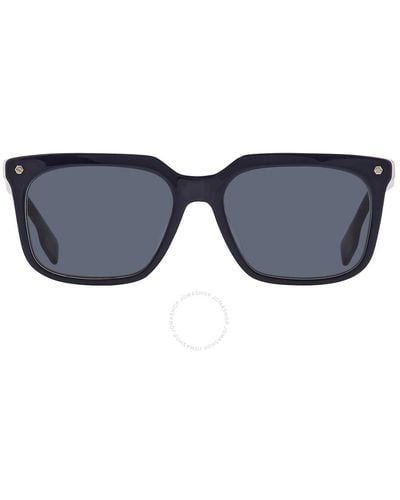 Burberry Carnaby Dark Gray Square Sunglasses Be4337f 379987 56 - Blue