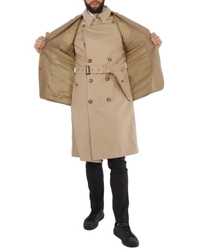 Burberry Blazer Detail Cotton Twill Reconstructed Trench Coat - Natural
