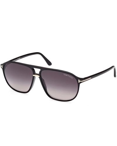Tom Ford Bruce Smoke Gradient Navigator Sunglasses Ft1026 01b 61 - Black