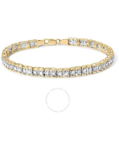 Haus of Brilliance 10k Gold 1.00 Cttw Round-cut Diamond Link Bracelet - Metallic