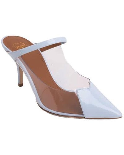 Malone Souliers Baby Blue / Clear Marli 70mm Mules - Brown