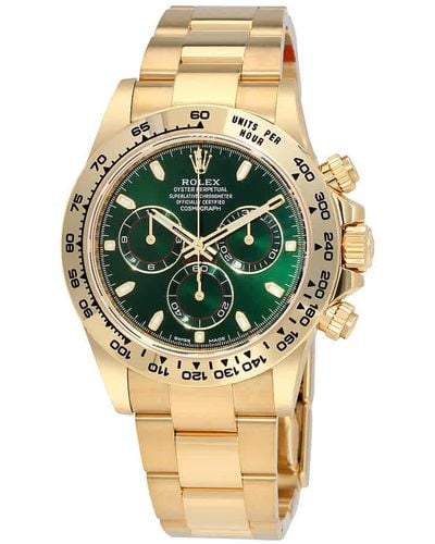 Rolex Cosmograph Daytona Green Dial 18k Yellow Gold Oyster Watch 116508grso - Metallic