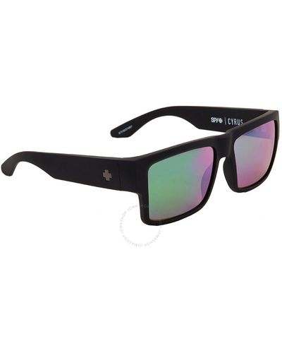 Spy Cyrus Hd Plus Bronze Polar With Green Spectra Square Sunglasses 673180374861 - Black