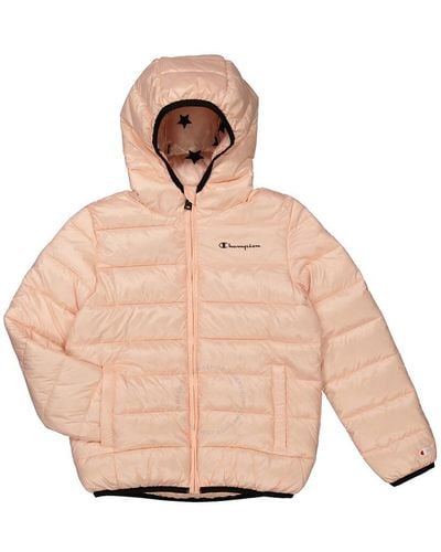 Champion Girls Legacy Hooded Puffer Jacket - Natural