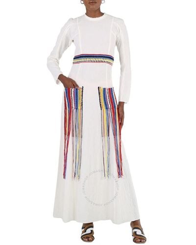 Chloé Iconic Milk Crochet-detail Long Dress - White