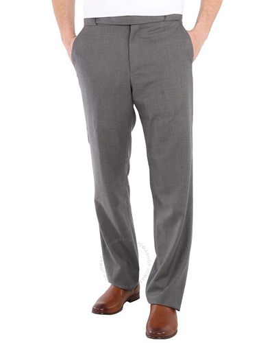 Burberry Charcoal Wool English Fit Tailored Trousers - Grey