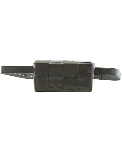 Bottega Veneta Camping Mini Intreccio Leather Cassette Belt Bag - Black
