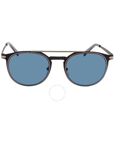 Ferragamo Oval Sunglasses Sf186s 002 - Blue