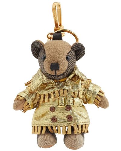 Burberry Thomas Bear Check Key Charm - Metallic