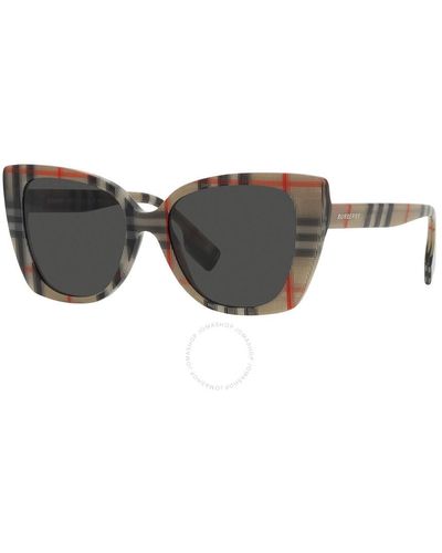 Burberry Meryl Dark Grey Cat Eye Sunglasses Be4393 377887 54 - Multicolour