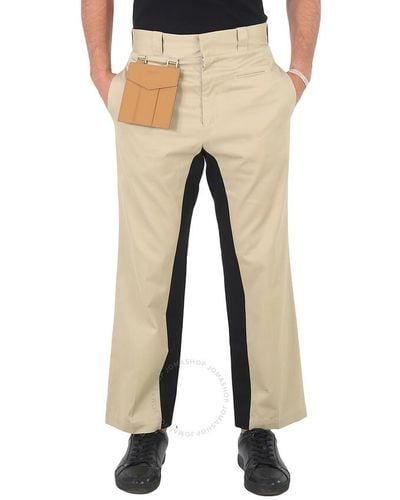Palm Angels Beige Cotton Trousers - Natural