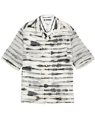 Burberry Watercolour Print Double-layered Shirt - Grey