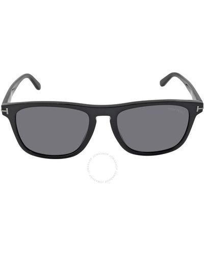 Tom Ford Gerard Polarized Smoke Rectangular Sunglasses Ft0930-n 01d 56 - Grey