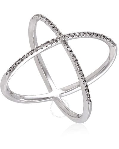Diamanti Per Tutti Silver-tone Cross-over Ring - Metallic
